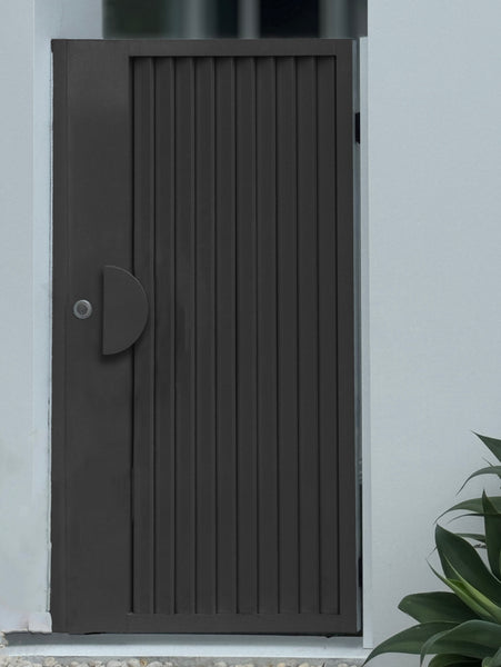 300mm Matt Black Half Moon Entry Door Pull Handles (Pair) - Modern Curved Design