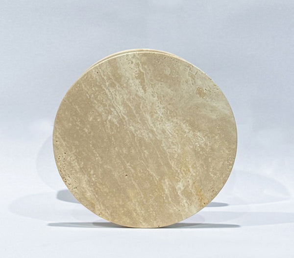 Natural Travertine Round Entry Door Pull Handles (Pair) - RHONDO Stone Set