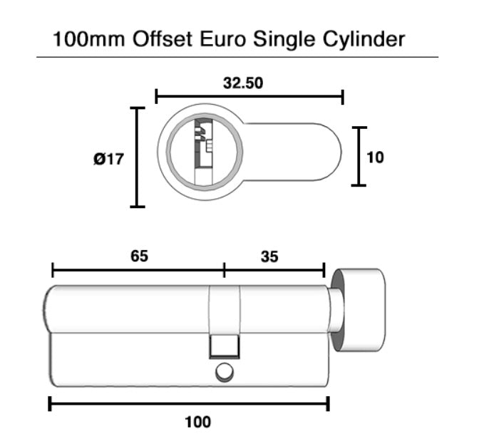 Matt Black Roller Mortice Lock with Round Escutcheon