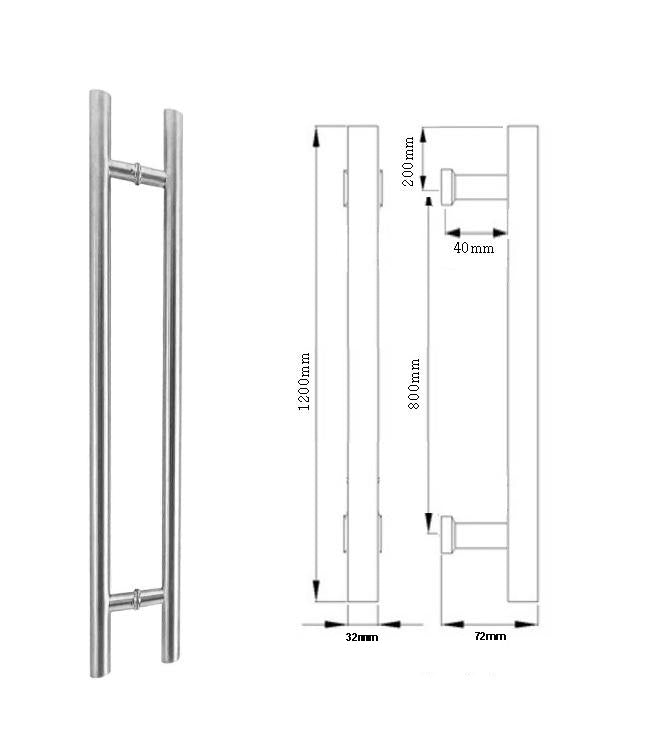 Stainless Steel 1200mm Entry Door Pull Handles - Pair 2NDS (Classic Series)