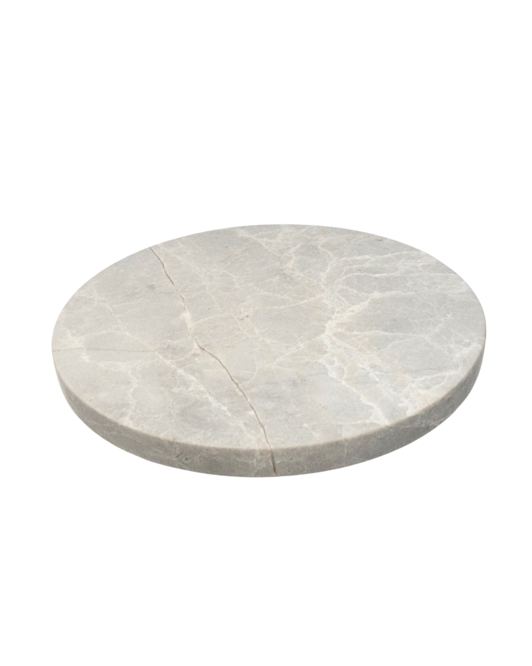 Tundra Grey Marble Round Entry Door Handles (Pair) - RHONDO Stone Pull Set