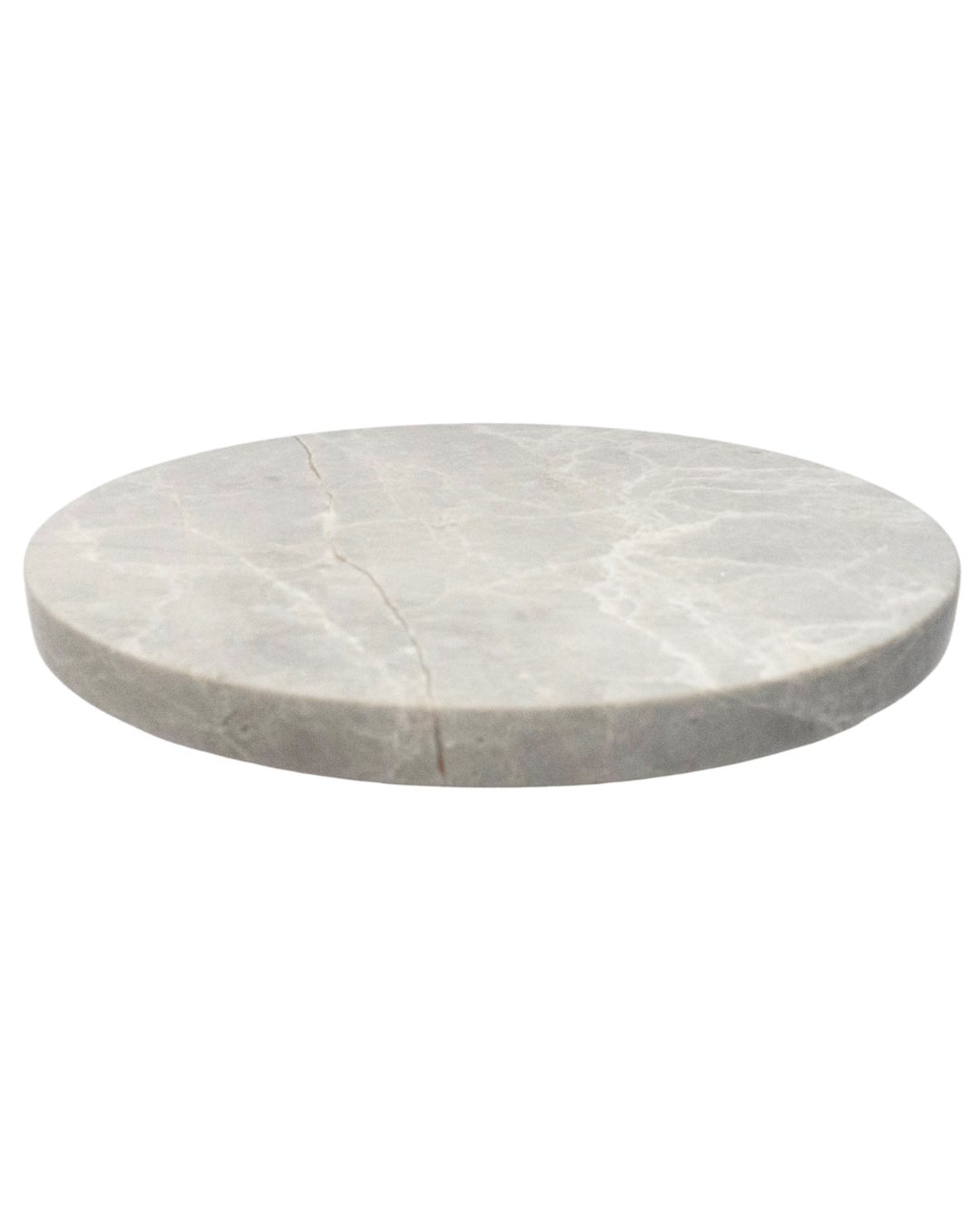 Tundra Grey Marble Round Entry Door Handles (Pair) - RHONDO Stone Pull Set