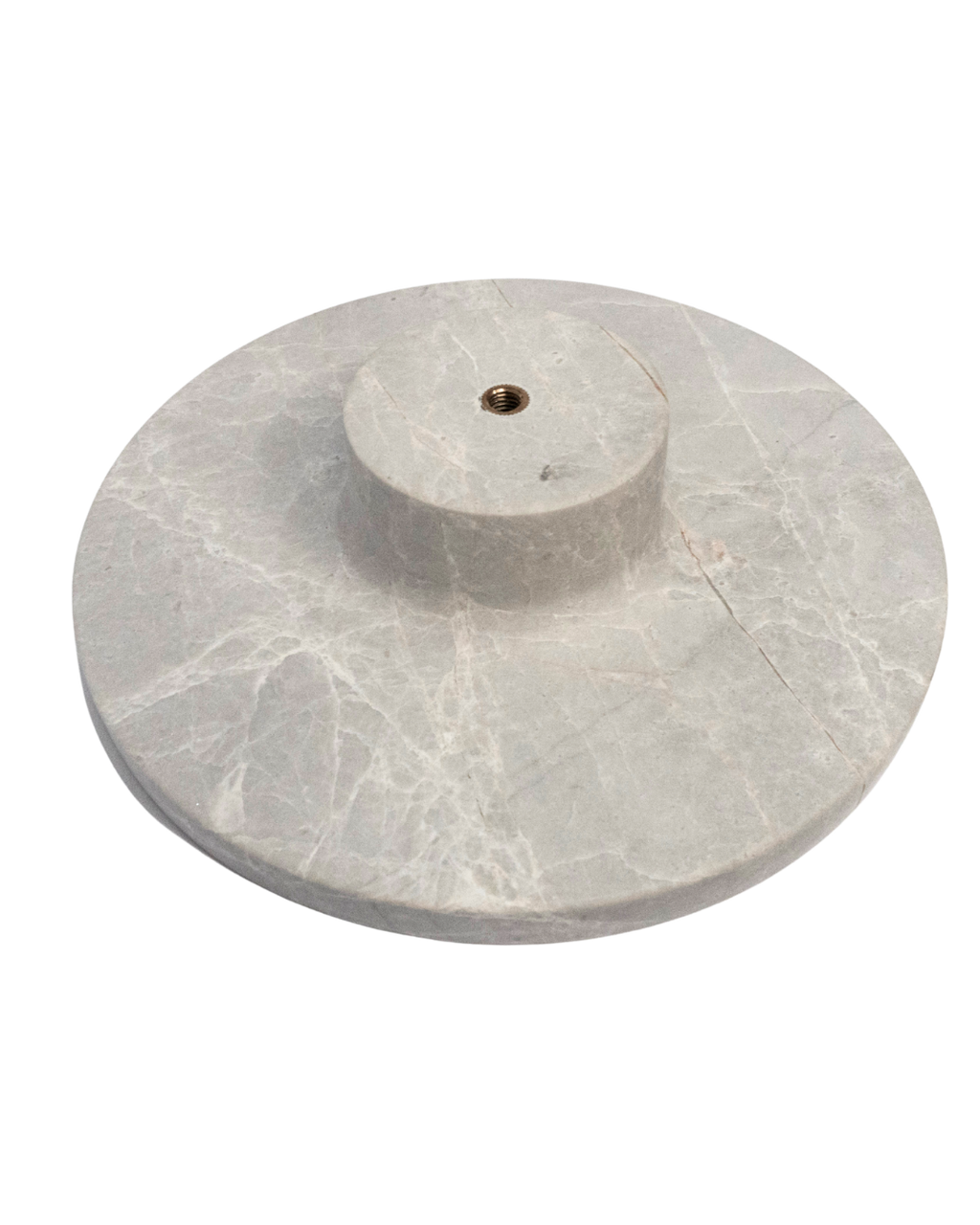 Tundra Grey Marble Round Entry Door Handles (Pair) - RHONDO Stone Pull Set