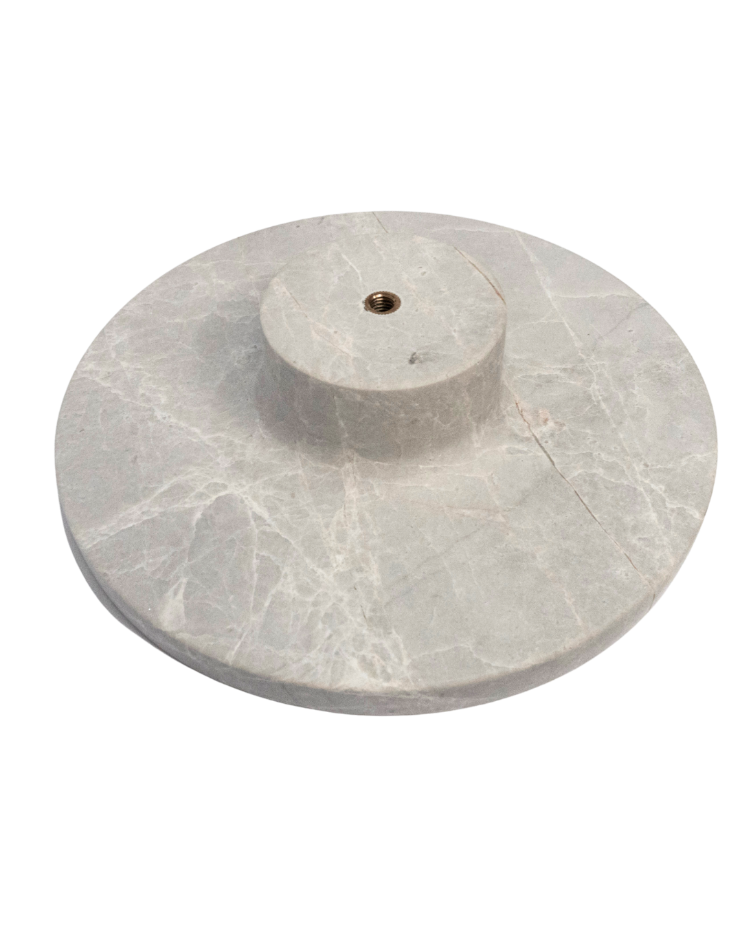 Tundra Grey Marble Round Entry Door Handles (Pair) - RHONDO Stone Pull Set