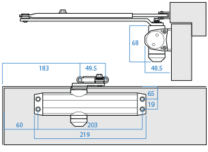 Lockwood 2024BCSIL 2-4 Back Check Door Closer with Parallel Arm