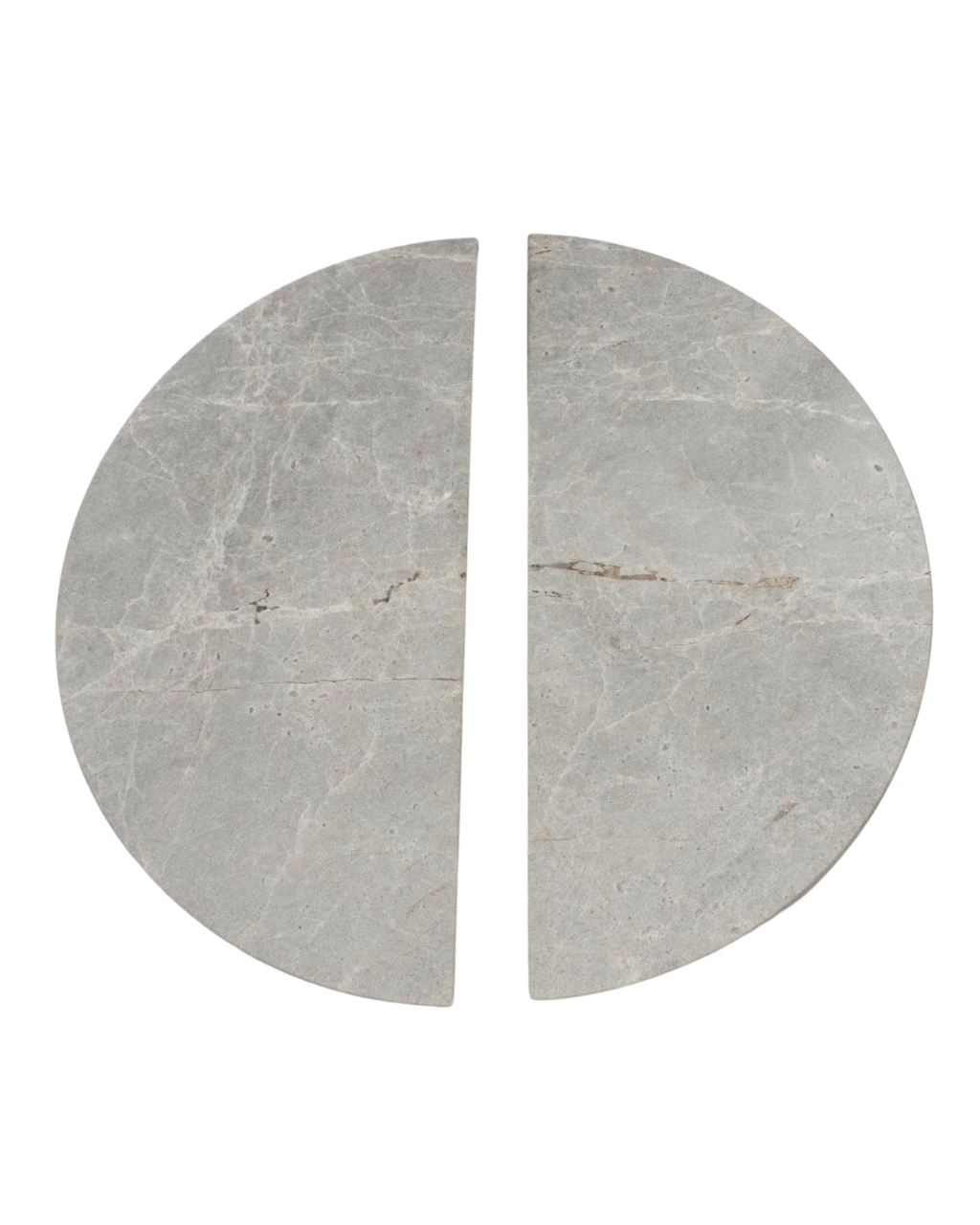 Tundra Grey Marble Half Moon Entry Door Pull Handles (Pair) - MEZZA LUNA Set