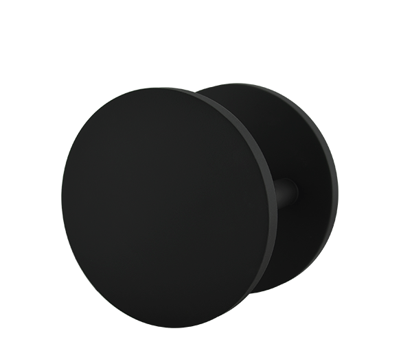 Matt Black Round Entry Door Pull Handles Set Bundle - ROUND Escutcheon
