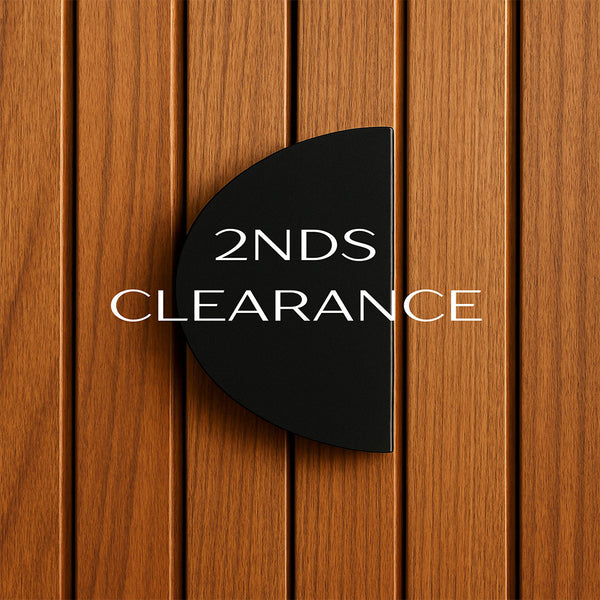 Matt Black Half Moon Entry Door Pull Handles- MEZZA LUNA 300 (Pair) - 2NDS CLEARANCE