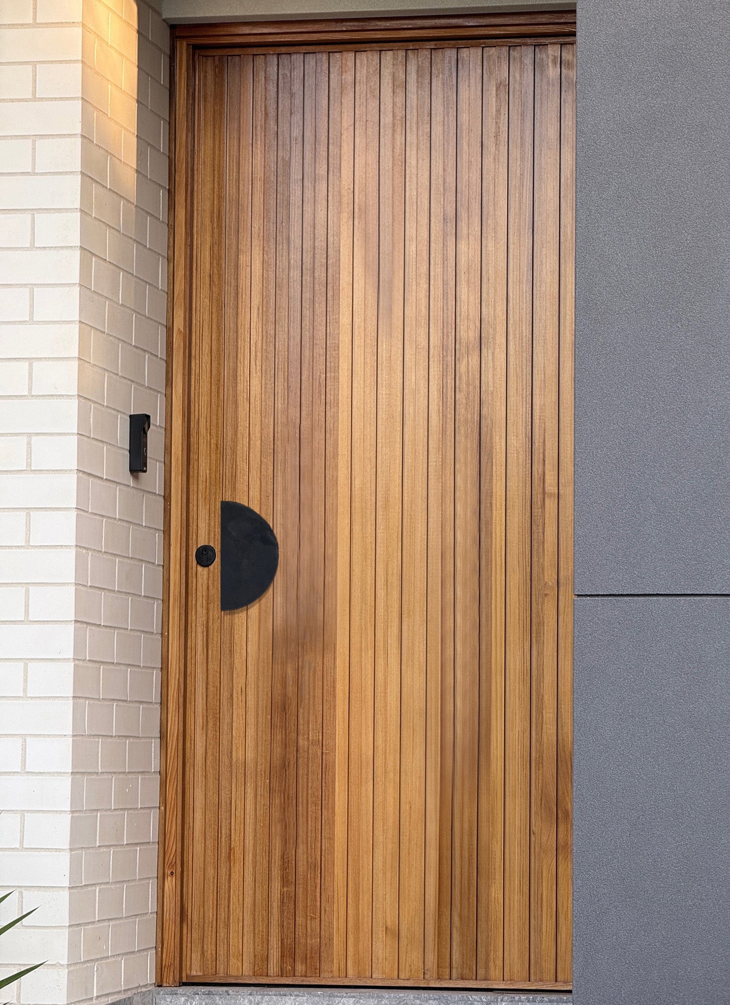 Matt Black Half Moon Entry Door Pull Handles- MEZZA LUNA 300 (Pair)