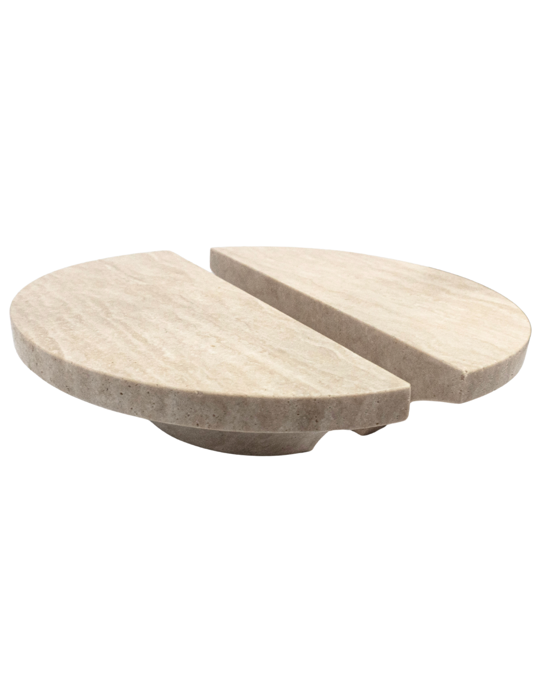 Natural Travertine Half Moon Entry Door Pull Handles (Pair) - MEZZA LUNA Stone Set