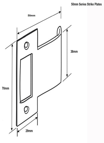 Extended Universal Strike Plate 50mm LY9-LL50