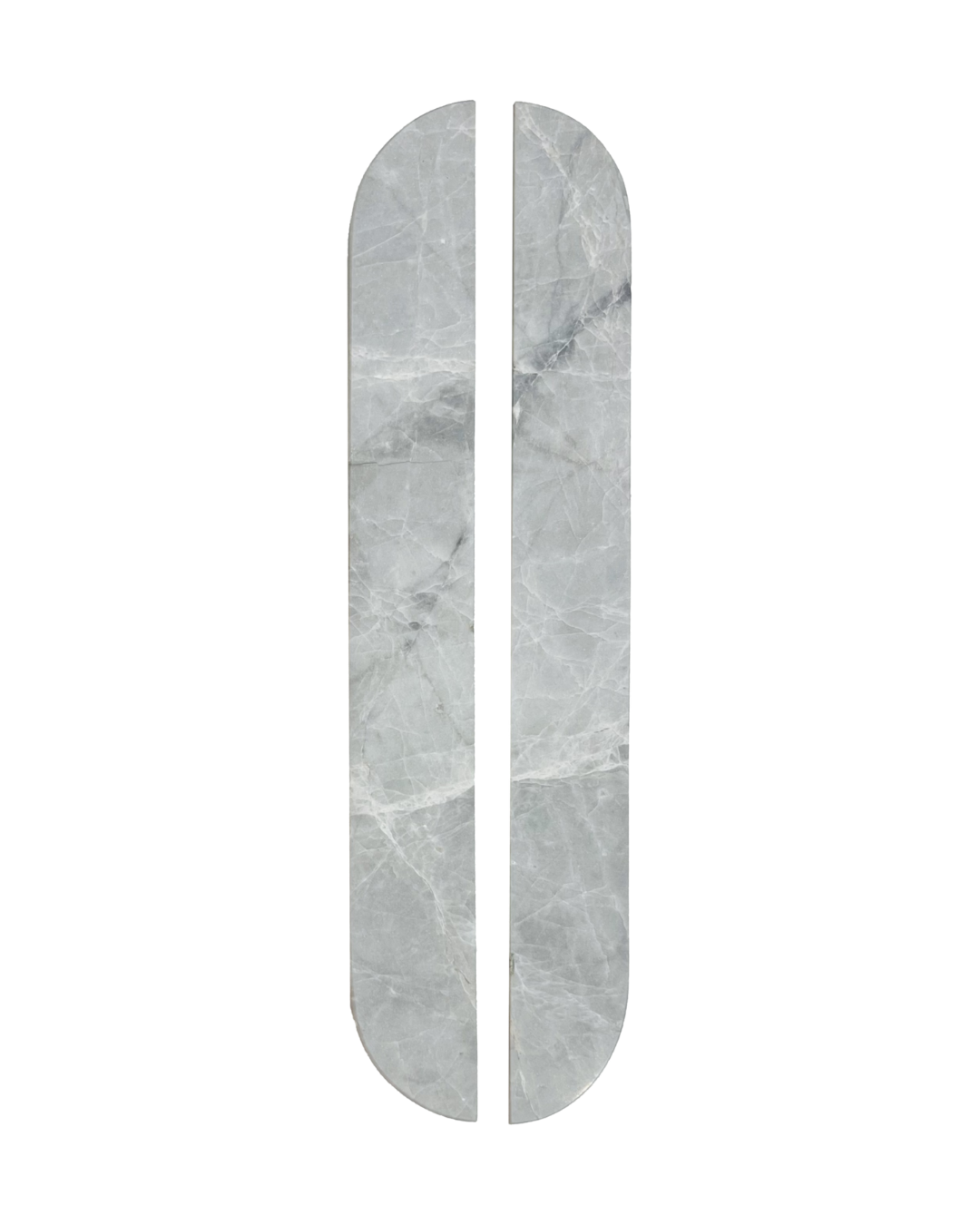 Stone Cupboard Pull Handle Pair 320mm – Tundra Grey Marble Cabinet Handles for Wardrobes & Drawers