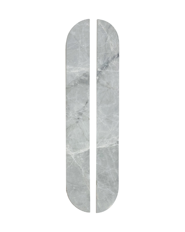 Stone Cupboard Pull Handle Pair 320mm – Tundra Grey Marble Cabinet Handles for Wardrobes & Drawers