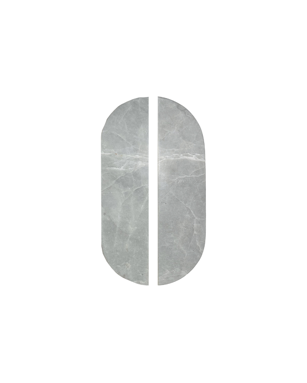 Tundra Grey Marble Cupboard Pull Handle Pair 160mm – Natural Stone Cabinet Handles for Wardrobes & Drawers