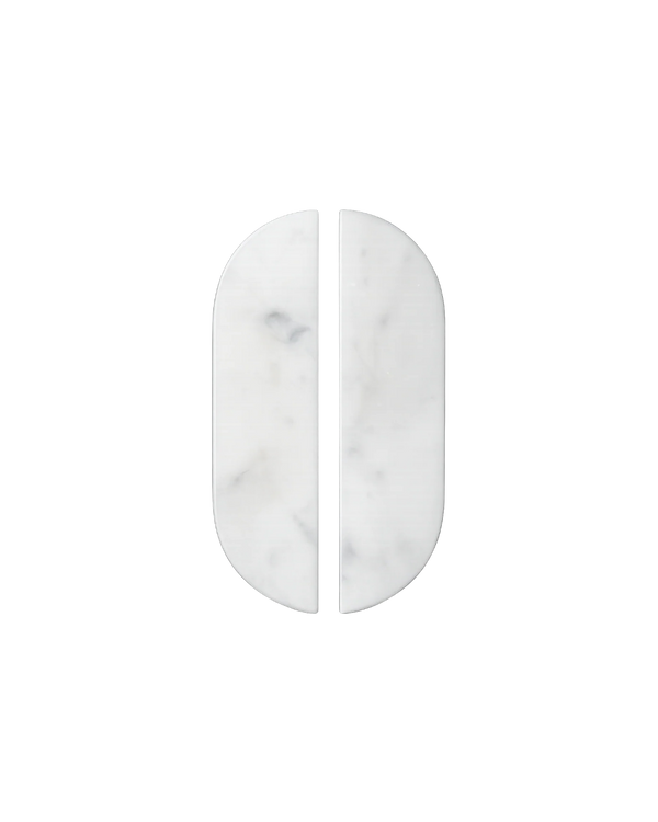Carrara Marble Cupboard Pull Handle Pair 160mm – White Stone Cabinet Handles for Wardrobes & Drawers