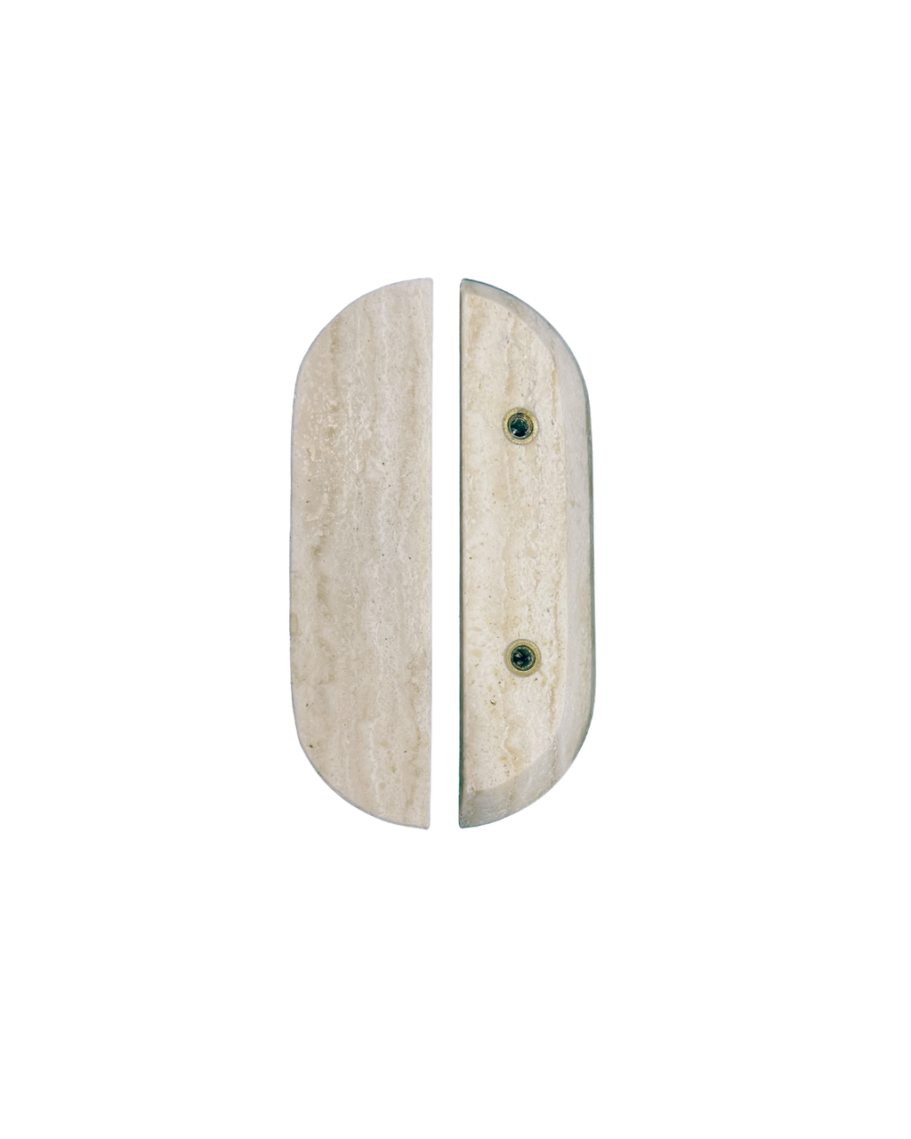 Travertine Stone Cupboard Pull Handle Pair 160mm – Natural Stone Cabinet Handles for Wardrobes & Drawers