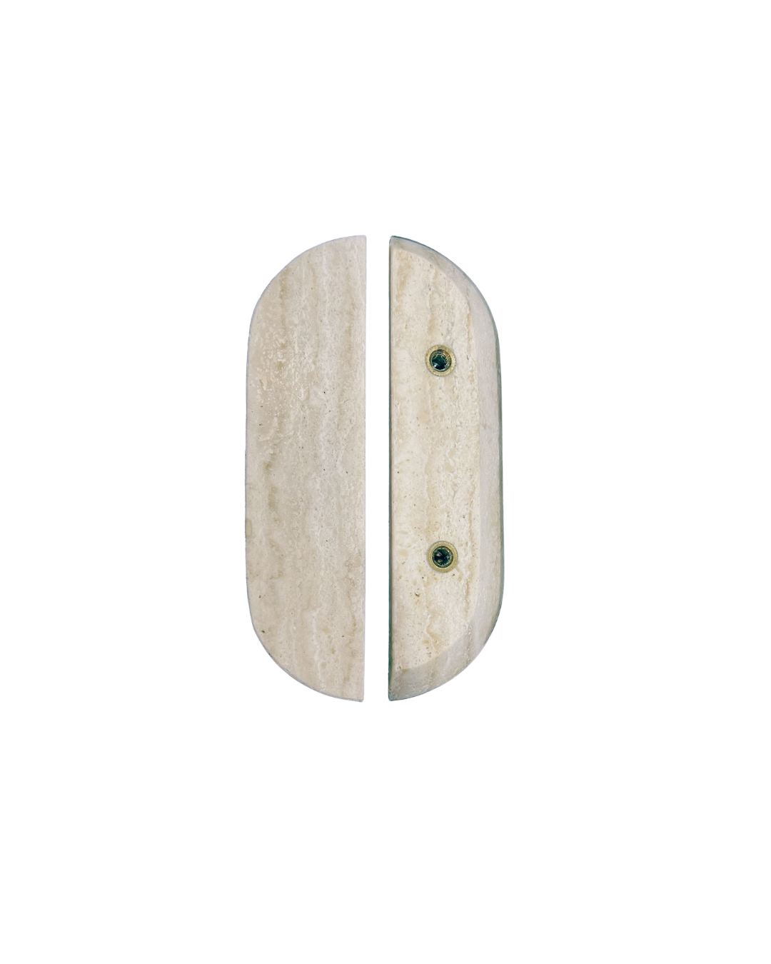 Travertine Stone Cupboard Pull Handle Pair 160mm – Natural Stone Cabinet Handles for Wardrobes & Drawers