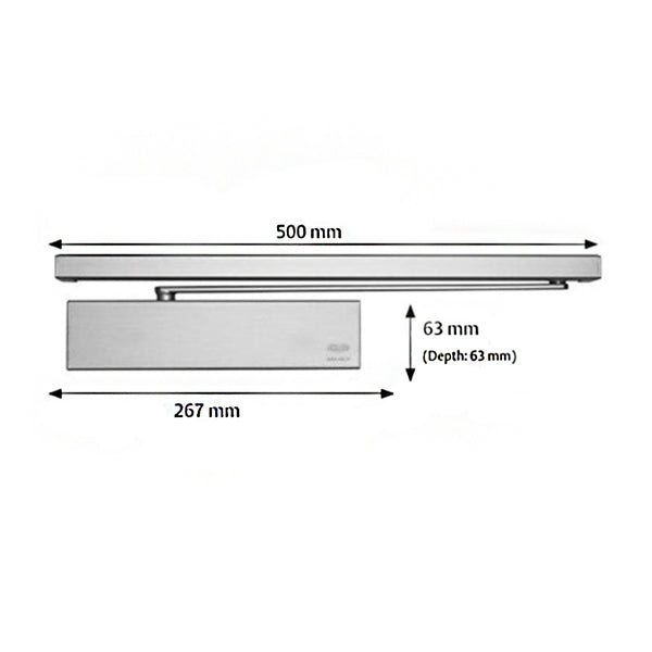 Lockwood 2615DASIL EN1-5 Cam Action Door Closer - Silver