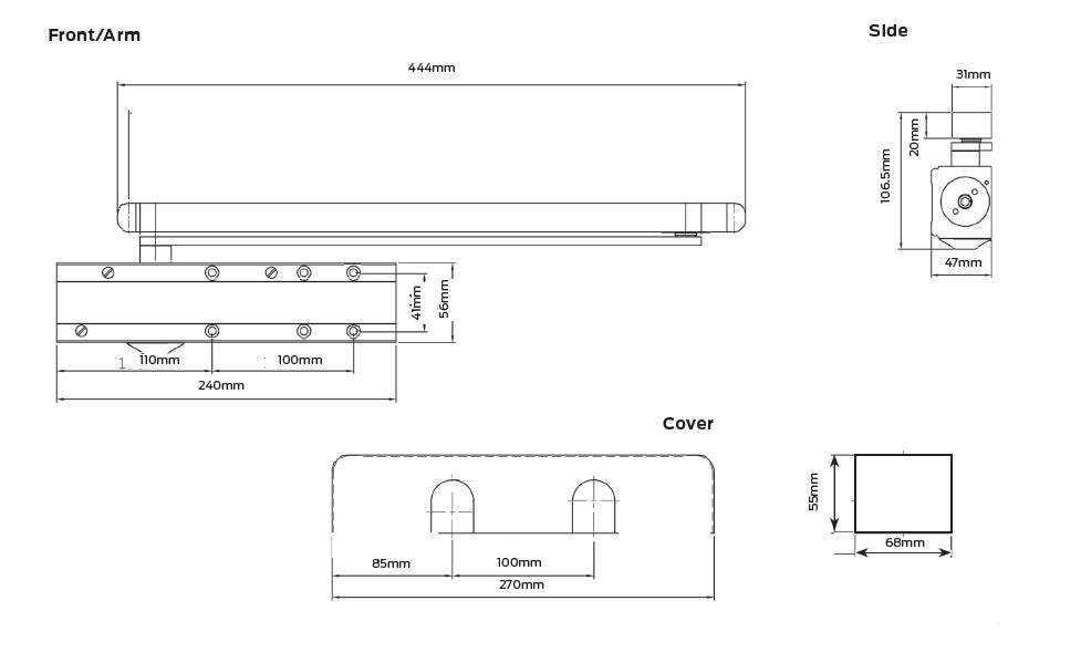 Allegion - Briton EN2-4 2321  Cam Action Door Closer Push Side Fire Rated