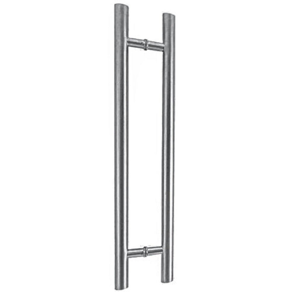 Stainless Steel 600mm entry door pull handle set with bushed gunmetal finish