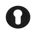 Matt Black Round Euro Cylinder Escutcheon