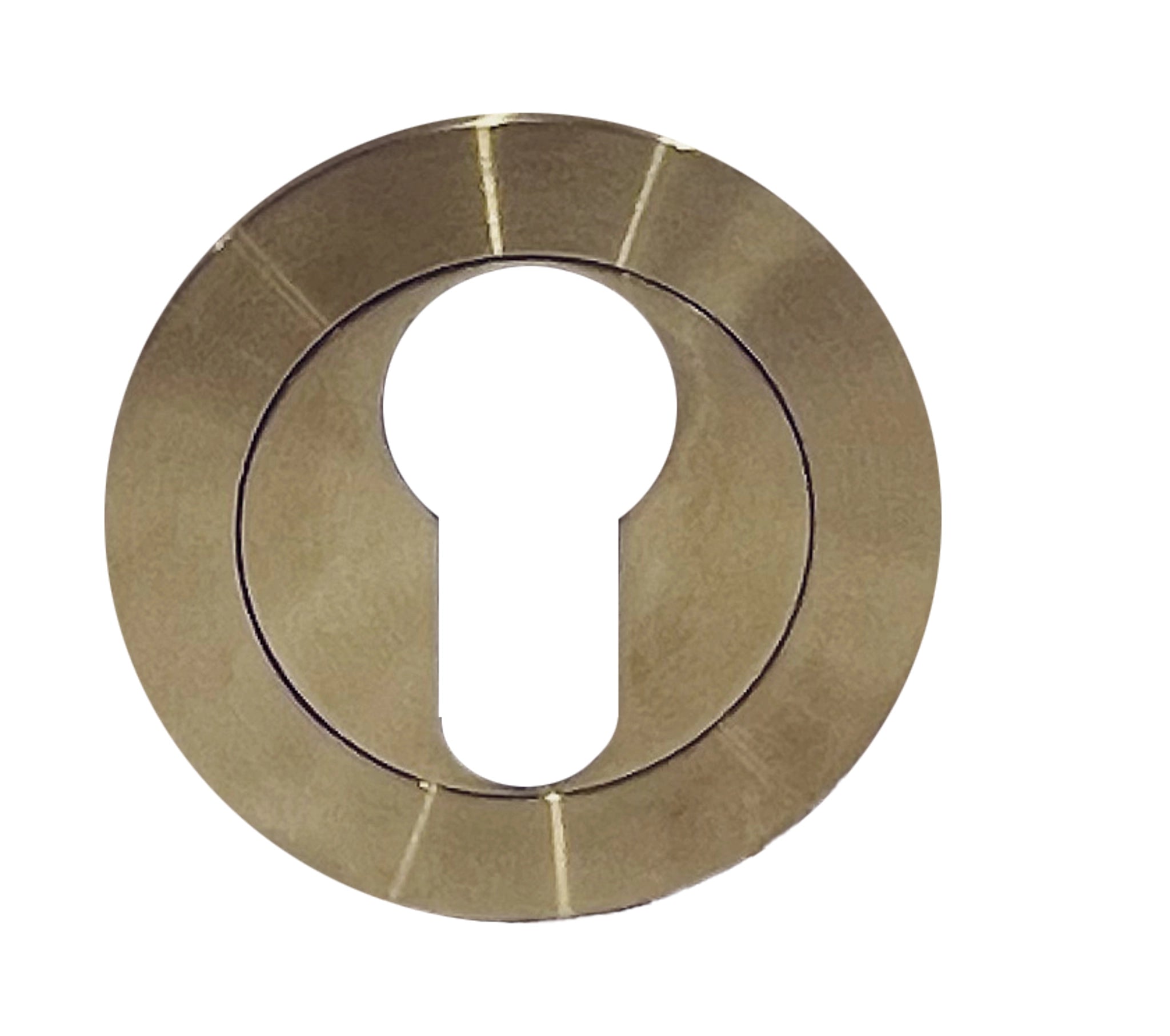 Brushed Brass Round Euro Cylinder Escutcheon
