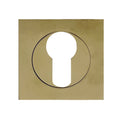 Brushed Brass Square Euro Cylinder Escutcheon