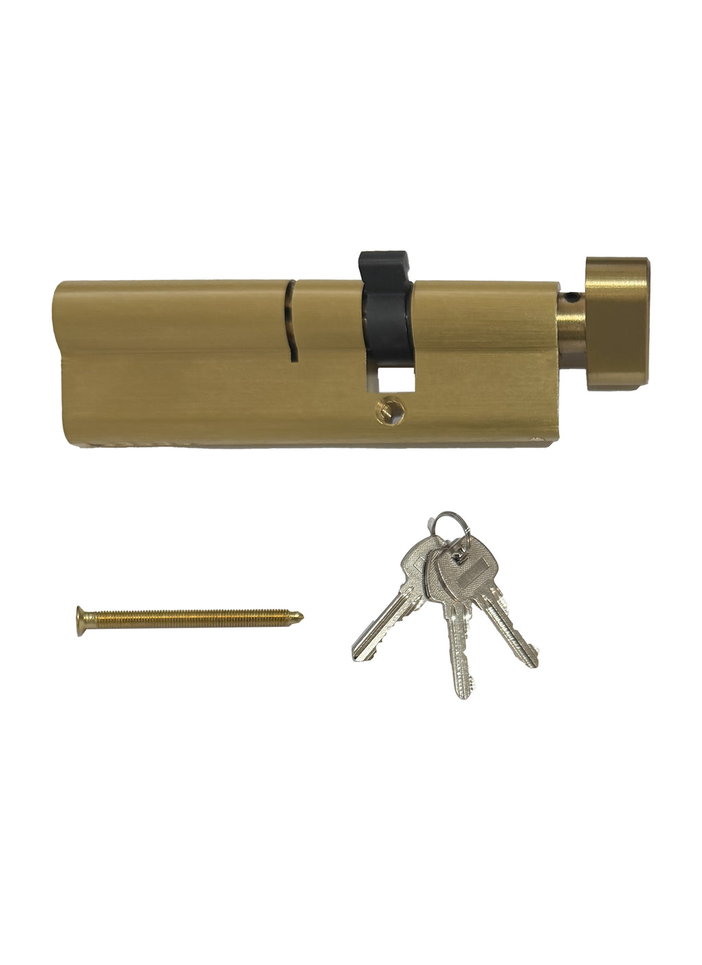 Brushed Brass Offset Euro Cylinder - 100mm