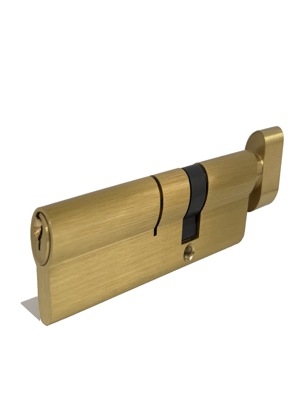 Brushed Brass Offset Euro Cylinder - 100mm