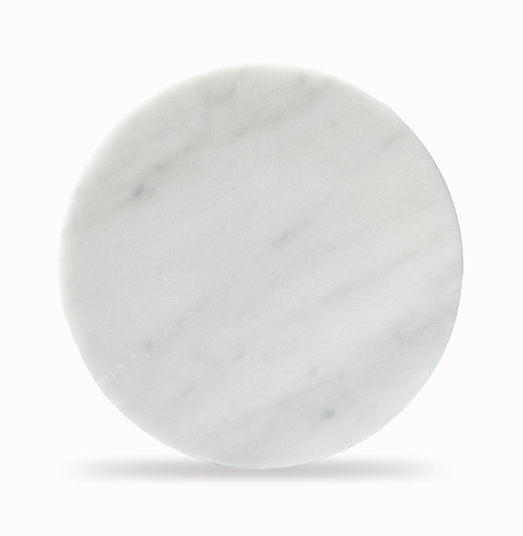 White Carrara Marble Round Entry Door Handles (Pair) - RHONDO Stone Pull Set