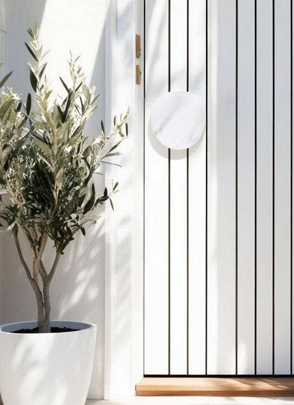 White Carrara Marble Round Entry Door Handles (Pair) - RHONDO Stone Pull Set