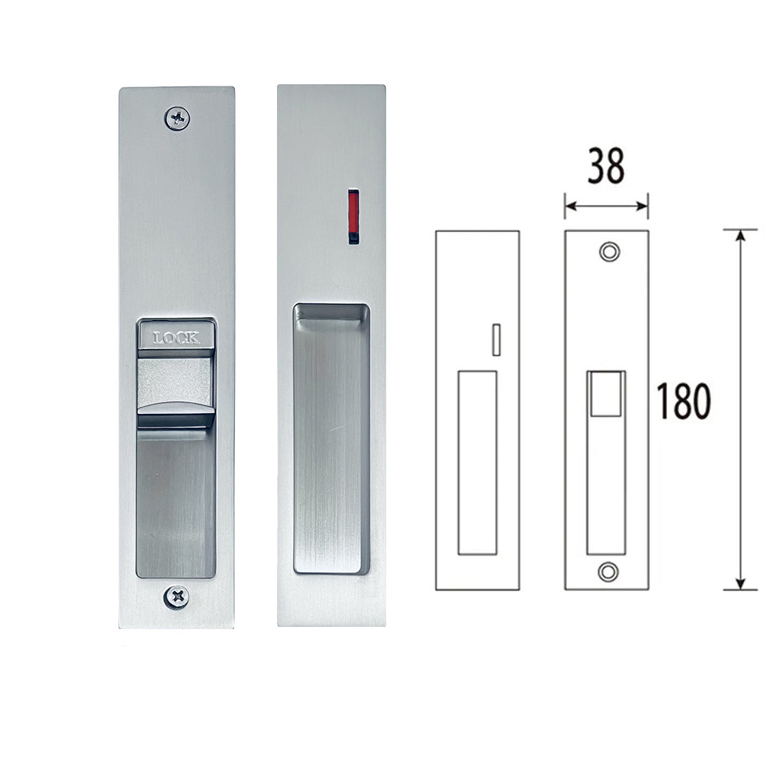 Matt Stainless Steel Privacy Lockset - Sliding Door - Slimline Series ...