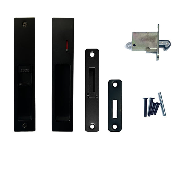Matt Black Privacy Lock - Sliding Door - Slimline Series