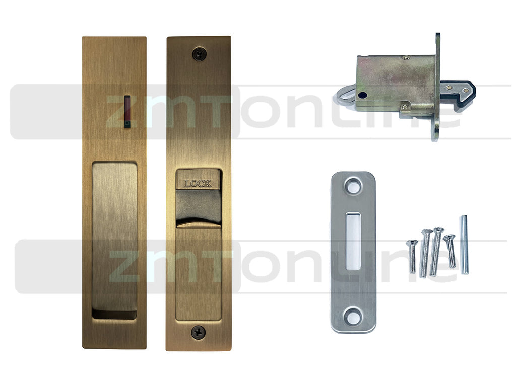 Matt Brushed Dark Bronze Privacy Lock - Sliding Door - Slimline Series