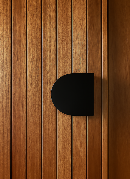 Modern Matt Black 220 D-Plate Entry Door Pull Handles (Pair) - Curve Design