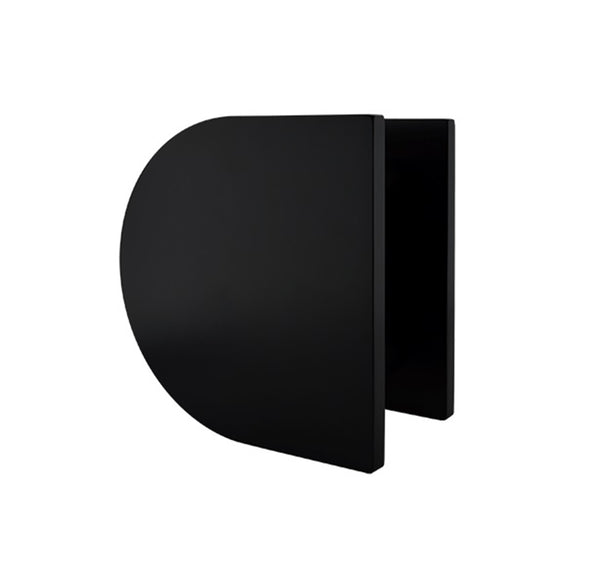 Modern Matt Black D-Plate Entry Door Pull Handles (Pair) - Curve Design