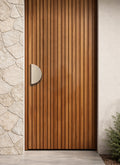 Natural Travertine Half Moon Entry Door Pull Handles (Pair) - MEZZA LUNA Stone Set