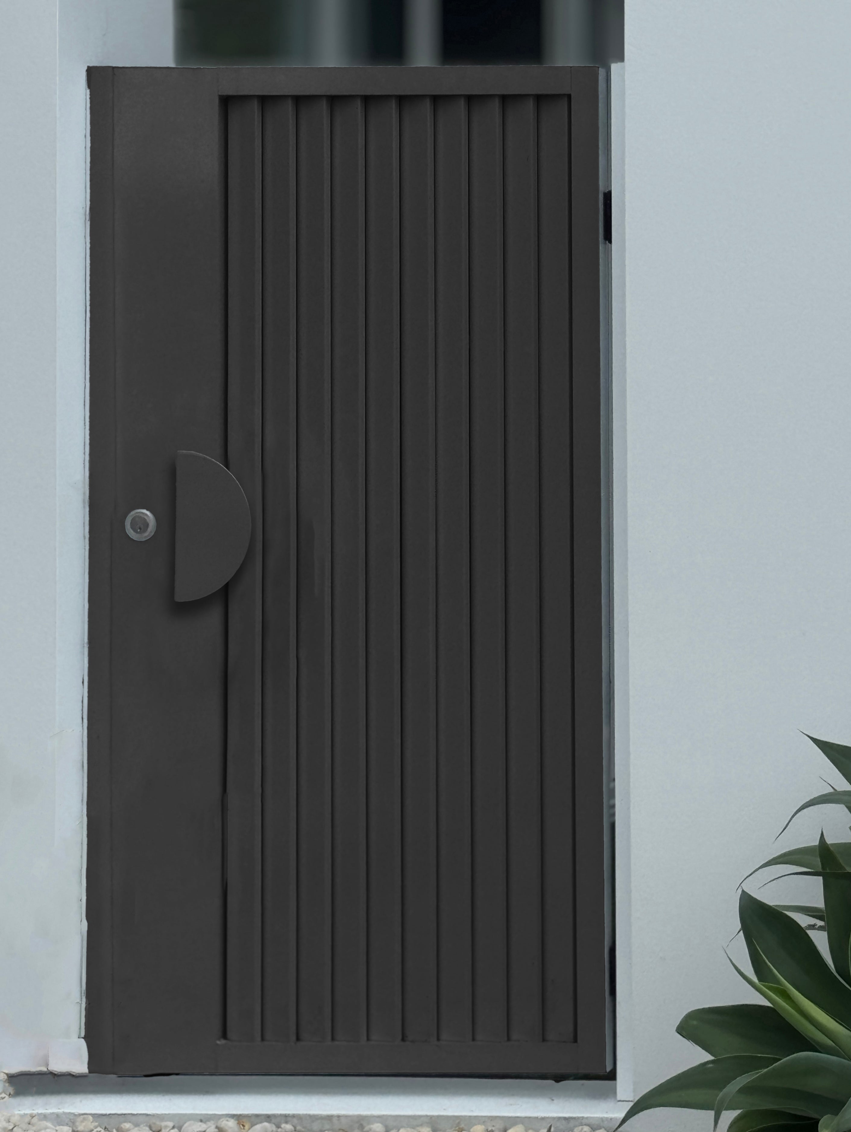 300mm Matt Black Half Moon Entry Door Pull Handles (Pair) - Modern Curved Design