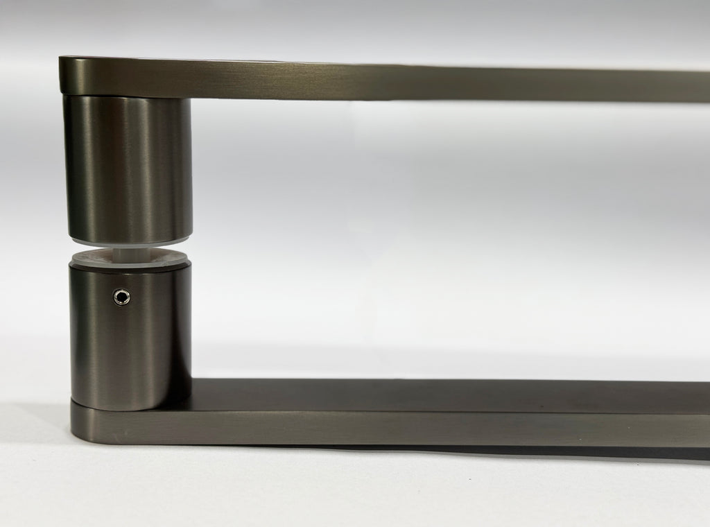 1200mm Solid Stainless steel Entry pull handle set - Brushed Gunmetal finish " CURVE SERIES"