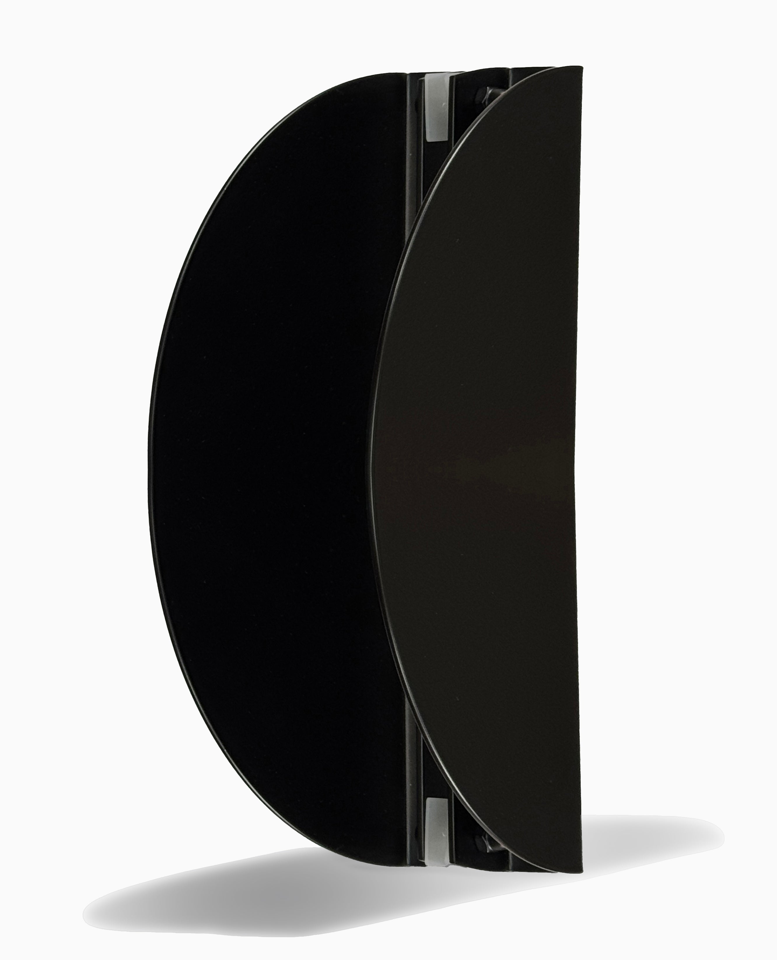 300mm Matt Black Half Moon Entry Door Pull Handles (Pair) - Modern Curved Design