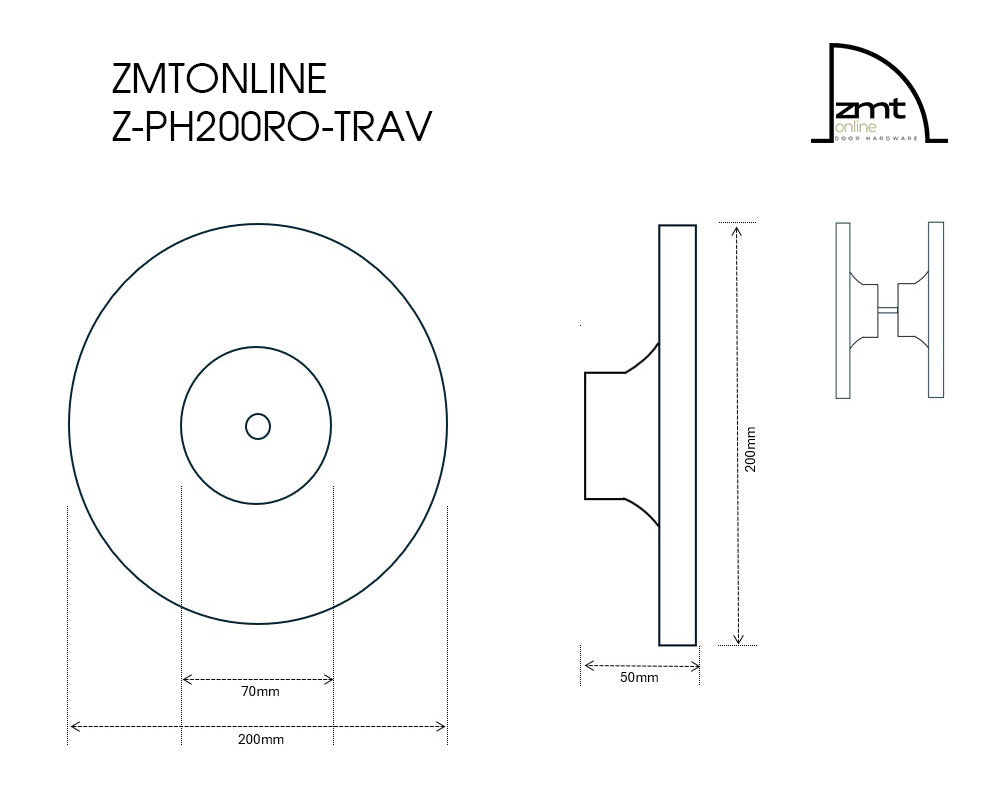 Natural Travertine Round Entry Door Pull Handles (Pair) - RHONDO Stone Set