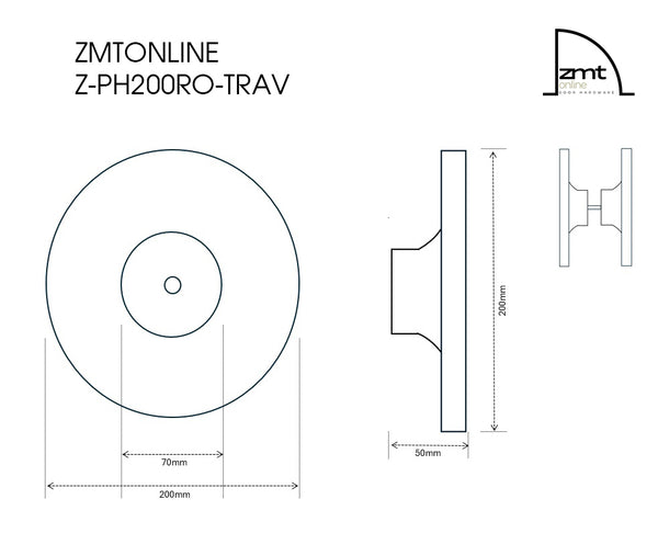 Natural Travertine Round Entry Door Pull Handles (Pair) - RHONDO Stone Set