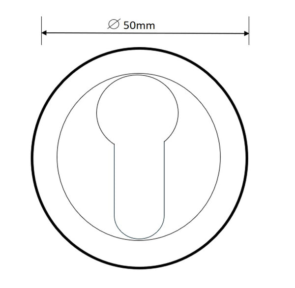Matt Black Roller Mortice Lock with Round Escutcheon