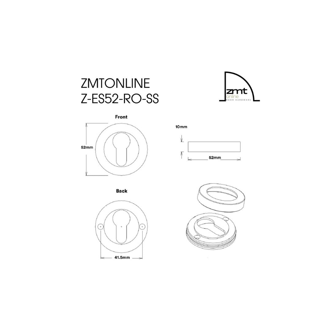 Stainless Steel Round Euro Cylinder Escutcheon