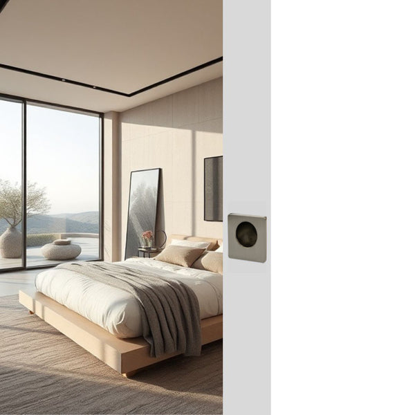 Satin Nickel Brushed Sliding Door Finger Pull Handle