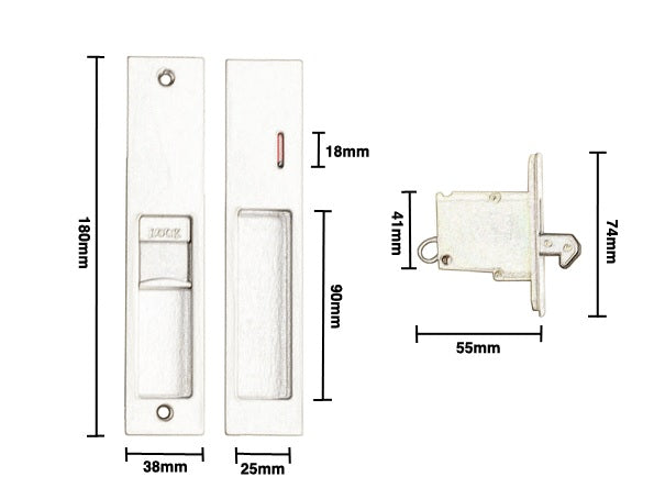 Matt Brushed Dark Bronze Privacy Lock - Sliding Door - Slimline Series