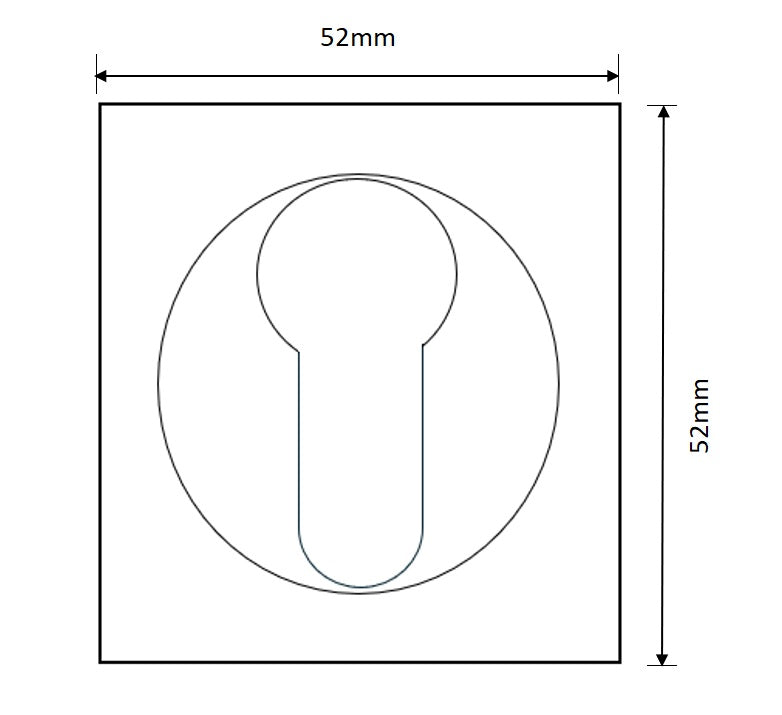 Matt Black Square Euro Cylinder Escutcheon