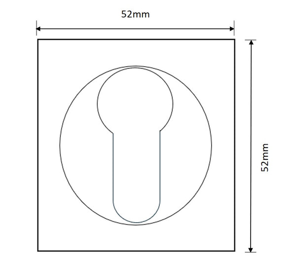 Stainless Steel Square Euro Cylinder Escutcheon