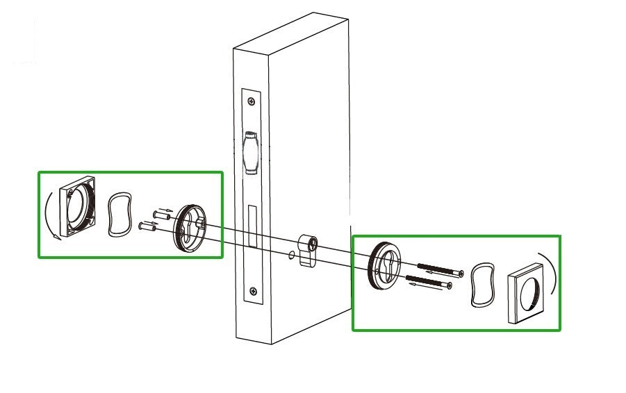 Brushed Brass Roller Mortice Lock with Square Escutcheon
