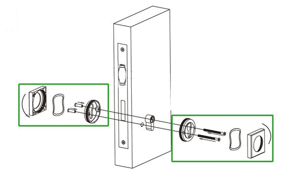 Matt Black Roller Mortice Lock with Square Escutcheon